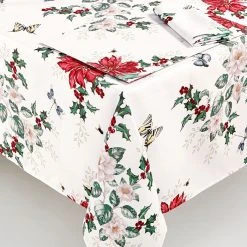 Lenox Butterfly Meadow Poinsettia Tablecloth, 60 X 120