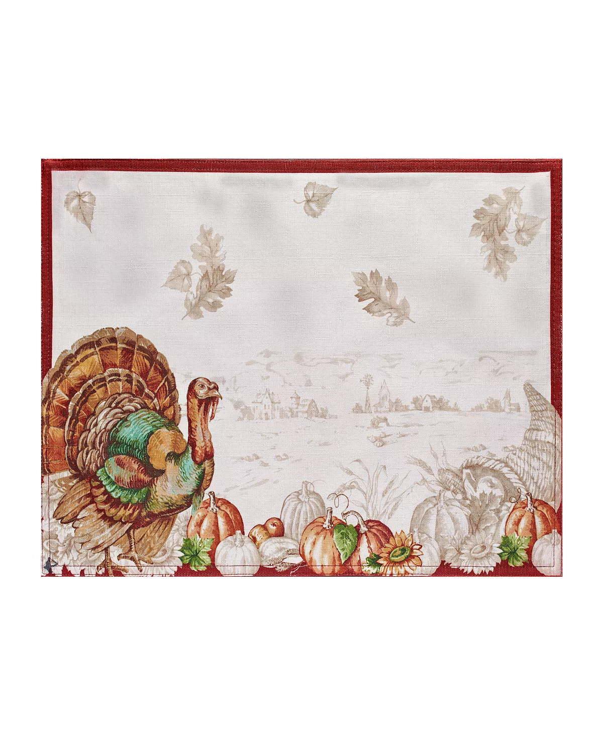 Elrene Holiday Turkey Bordered Fall Placemat, Set Of 4 - Image 3