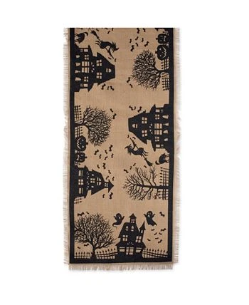 Design Imports Haunted House Burlap Table Runner - Image 2