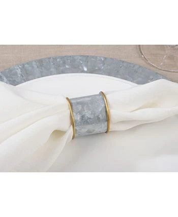 Saro Lifestyle Rim Galvanized Napkin Ring, Set Of 4 - Image 2