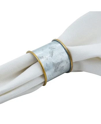 Saro Lifestyle Rim Galvanized Napkin Ring, Set Of 4 - Image 3