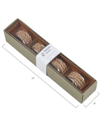 Saro Lifestyle Rope Design Aluminum Napkin Ring, Set Of 4 - Image 2