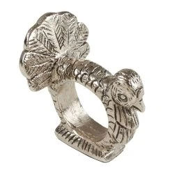 Saro Lifestyle Table Napkin Ring With Turkey Design, Set Of 4