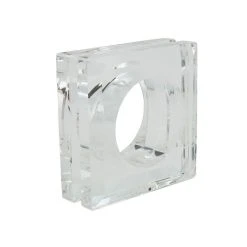 Saro Lifestyle Glass Crystal Doubled Block Napkin Ring, Set Of 4