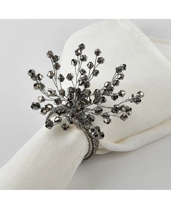 Saro Lifestyle Napkin Ring Collection Beaded Napkin Ring, Set Of 4 - Image 3