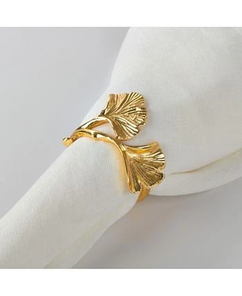 Saro Lifestyle Ginko Design Napkin Ring Ginko Napkin Ring, Set Of 4 - Image 5