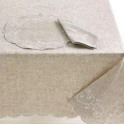 Lenox French Perle Embroidered 60 X 120 Tablecloth