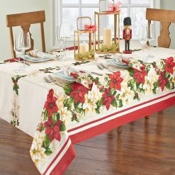 Elrene Red And White Poinsettias Collection