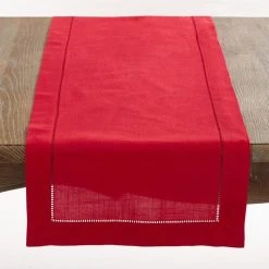 Saro Lifestyle Classic Hemstitch Border Table Runner, 16 X 120