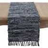 Saro Lifestyle Denim Chindi Table Runner