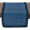 Saro Lifestyle Newashed Linen Table Runner With Fringed Design