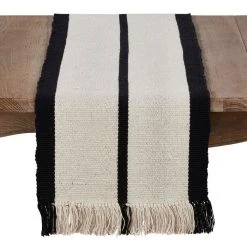 Saro Lifestyle 100% Cotton Runner With Heavy Rug Design