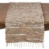 Saro Lifestyle Her And Cotton Blend Table Runner With Chindi Design