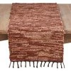 Saro Lifestyle 100% Leather Runner With Chindi Design