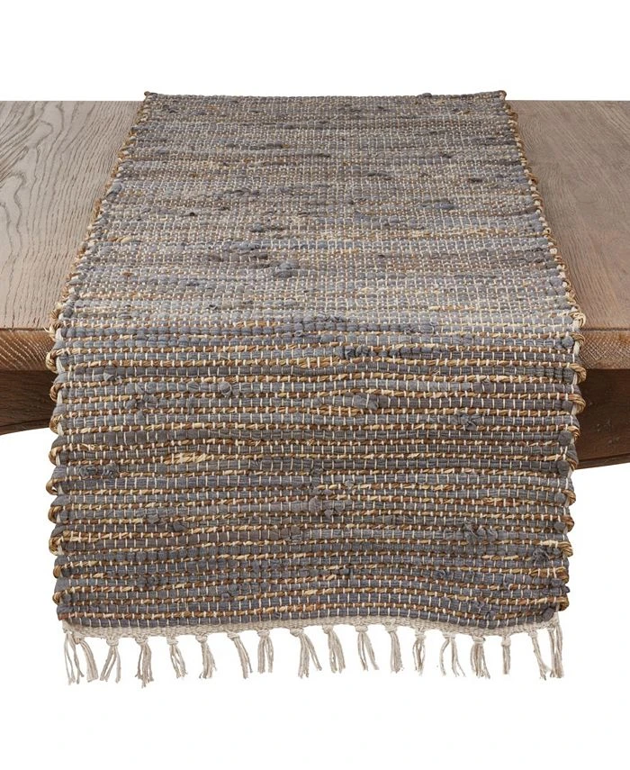 Saro Lifestyle Fringed Chindi Table Runner
