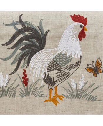 Saro Lifestyle Ng Table Runner With Embroidered Rooster Design - Image 3