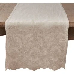 Saro Lifestyle Newashed Table Runner With Embroidered Design