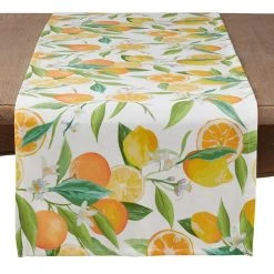 Saro Lifestyle Table Runner With Lemon Orange Print