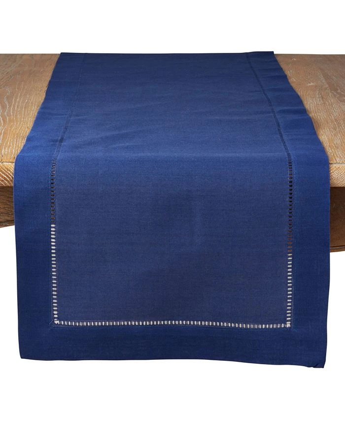 Saro Lifestyle Classic Hemstitch Border Table Runner, 16 X 90