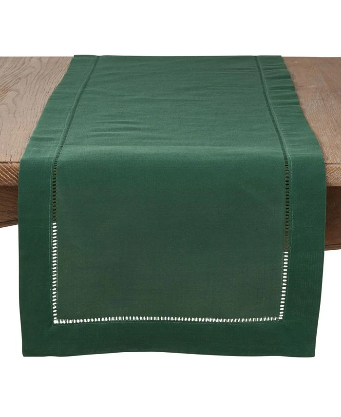 Saro Lifestyle Classic Hemstitch Border Table Runner, 16 X 72
