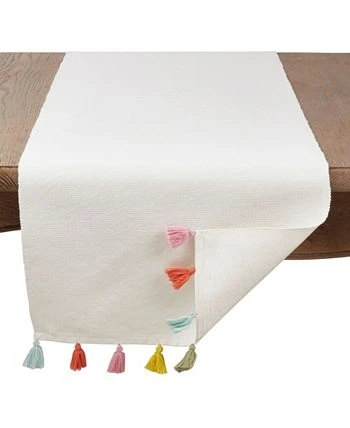 Saro Lifestyle Fiesta Tassel Long Table Runner - Image 2