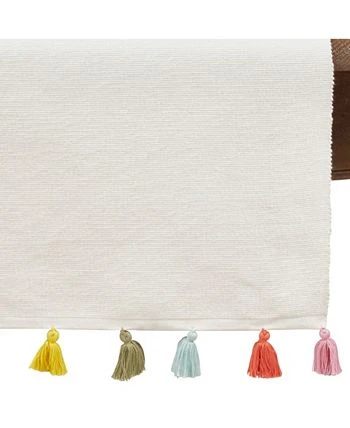 Saro Lifestyle Fiesta Tassel Long Table Runner - Image 3