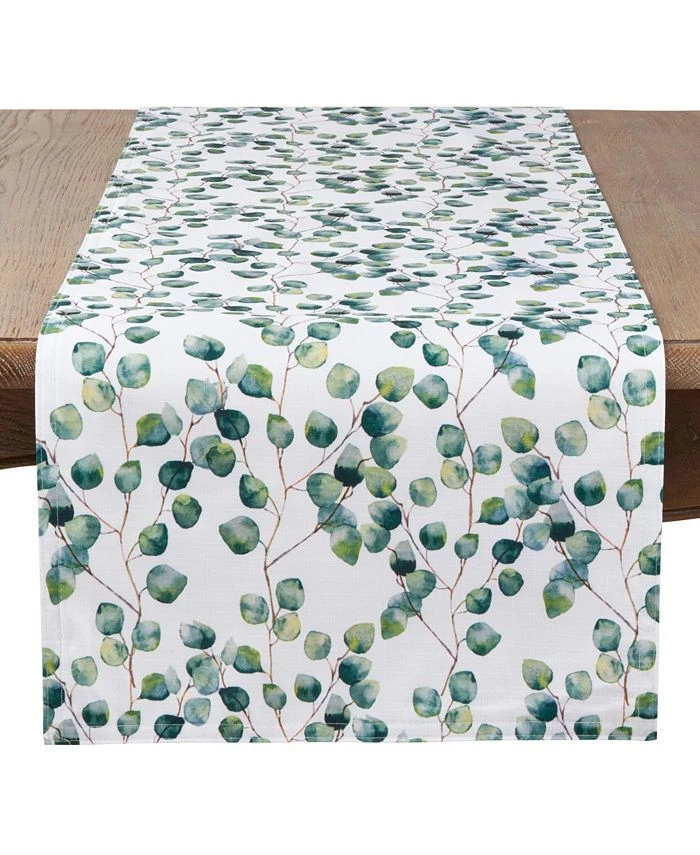 Saro Lifestyle Eucalyptus Leaf Long Table Runner
