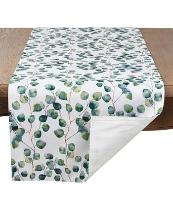 Saro Lifestyle Eucalyptus Leaf Long Table Runner - Image 2