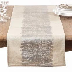 Saro Lifestyle Metallic Banded Table Runner