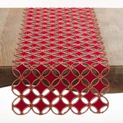 Saro Lifestyle Buche De Noel Collection Holiday Design Table Runner, 16 X 68