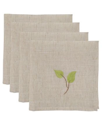 Saro Lifestyle Embroidered Vine Napkin Set Of 4 - Image 3