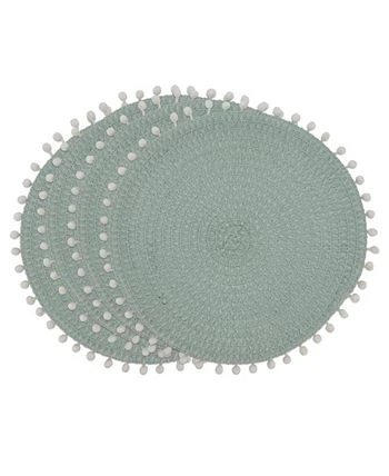 Saro Lifestyle Pom Pom Placemat Set Of 4 - Image 6