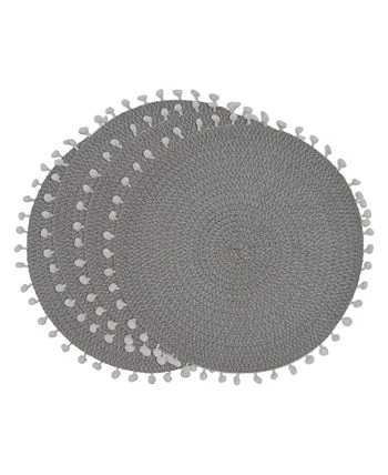 Saro Lifestyle Pom Pom Placemat Set Of 4 - Image 8