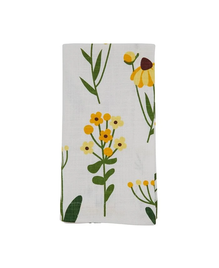 Saro Lifestyle Floral Napkin Set Of 4