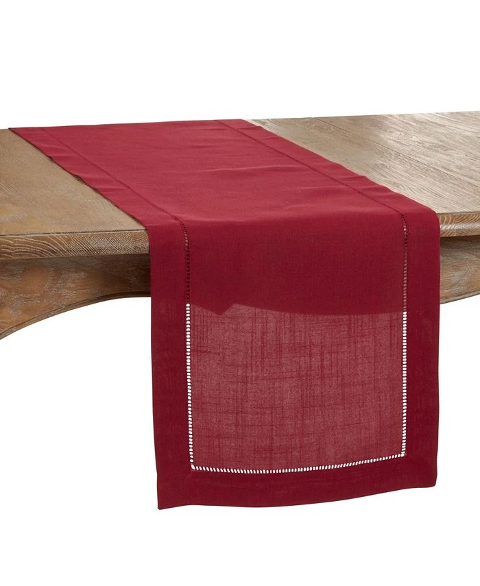 Saro Lifestyle Runner With Hemstitched Border