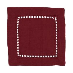 Saro Lifestyle Hemstitched Border Cocktail Napkin Set Of 12
