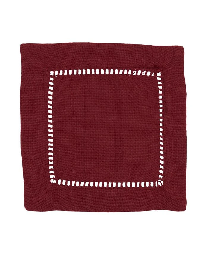 Saro Lifestyle Hemstitched Border Cocktail Napkin Set Of 12