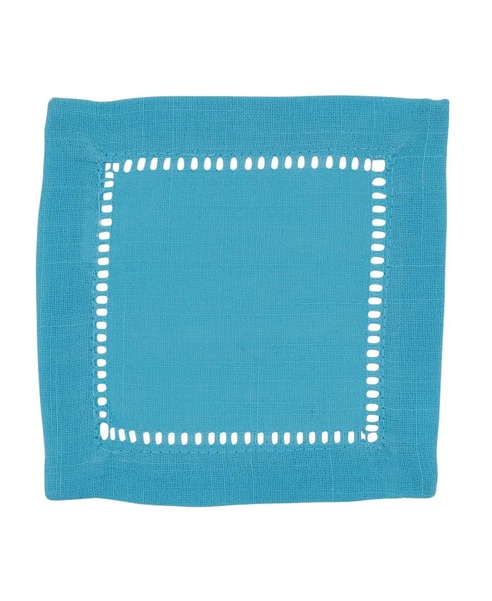 Saro Lifestyle Hemstitched Border Cocktail Napkin Set Of 12