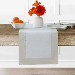 Villeroy & Boch New Wave Metallic Border Linen Table Runner, 14x 70