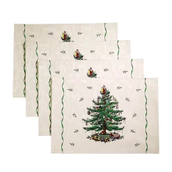Spode Christmas Tree Ivory/Green 4pc Placemats