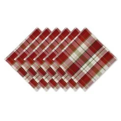 Design Imports Mountain Trail Plaid Kitchen Textiles, 20 X 20, Set Of 6