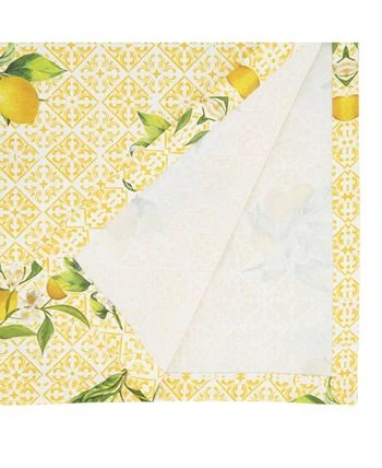 Saro Lifestyle Block Print Table Runner With Lemon Design, 72 X 16 - Image 2