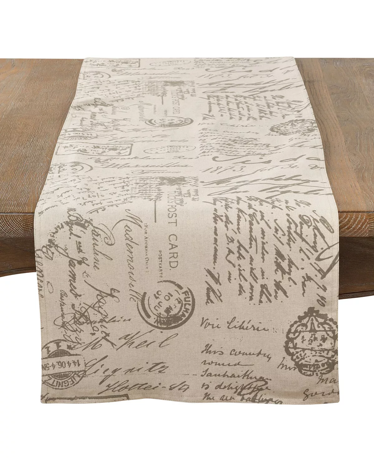 Saro Lifestyle Old Fashioned Script Print Design Table Runner, 108 X 16