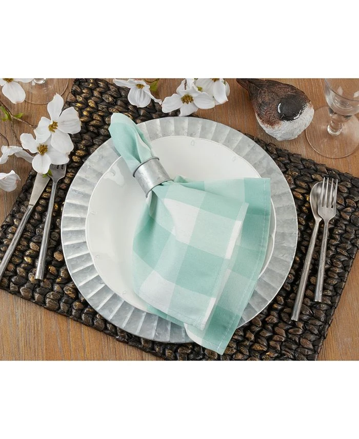 Saro Lifestyle Buffalo Plaid Check Pattern Design Cotton Napkins, Set Of 4, 20 X 20 - Image 4