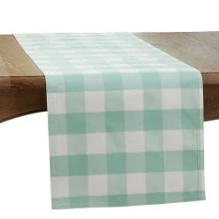 Saro Lifestyle Buffalo Plaid Cotton Blend Table Runner, 72 X 16