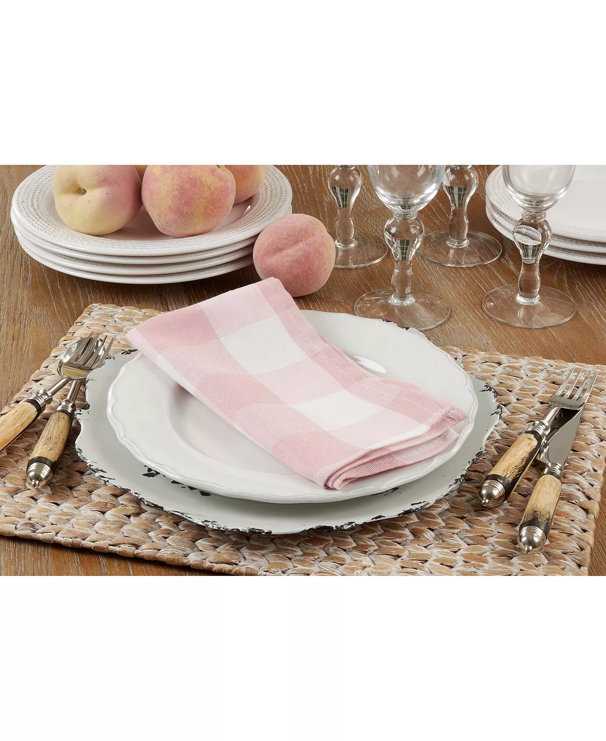 Saro Lifestyle Buffalo Plaid Check Pattern Design Cotton Napkins, Set Of 4, 20 X 20 - Image 8