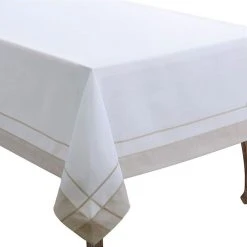 Saro Lifestyle Casual Tablecloth With Banded Border Design, 72 X 72
