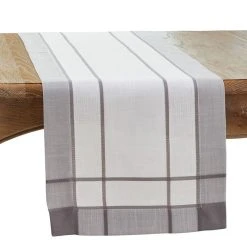 Saro Lifestyle Ng Table Runner With Banded Border Design, 108 X 16