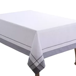 Saro Lifestyle Casual Tablecloth With Banded Border Design