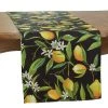 Saro Lifestyle Outdoor Table Runner With Lemon Design, 72 X 16